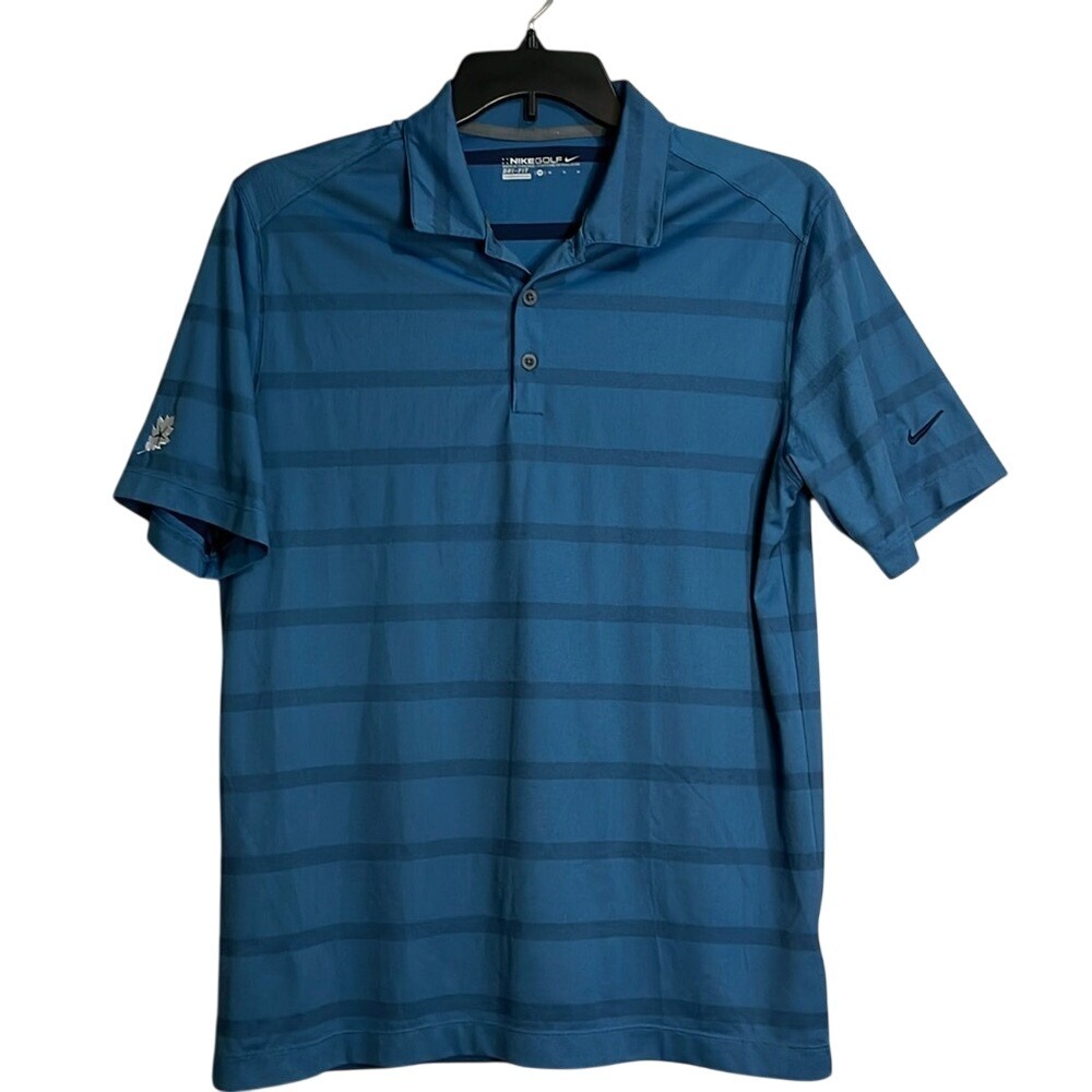 Nike Dri Fit Golf‎ Polo Short Sleeve Shirt Mens Size Medium Blue